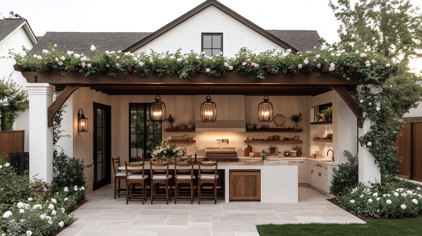 Custom covered outdoor kitchen in a Middle Tennessee backyard